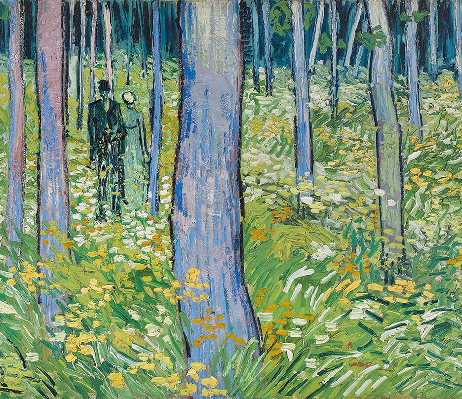 Vincent van Gogh, Undergrowth with Two Figures, 1890, oil on canvas, 49.5 x 99.7 cm, Cincinnati Art Museum, bequest of Mary E. Johnston, 1967.1430